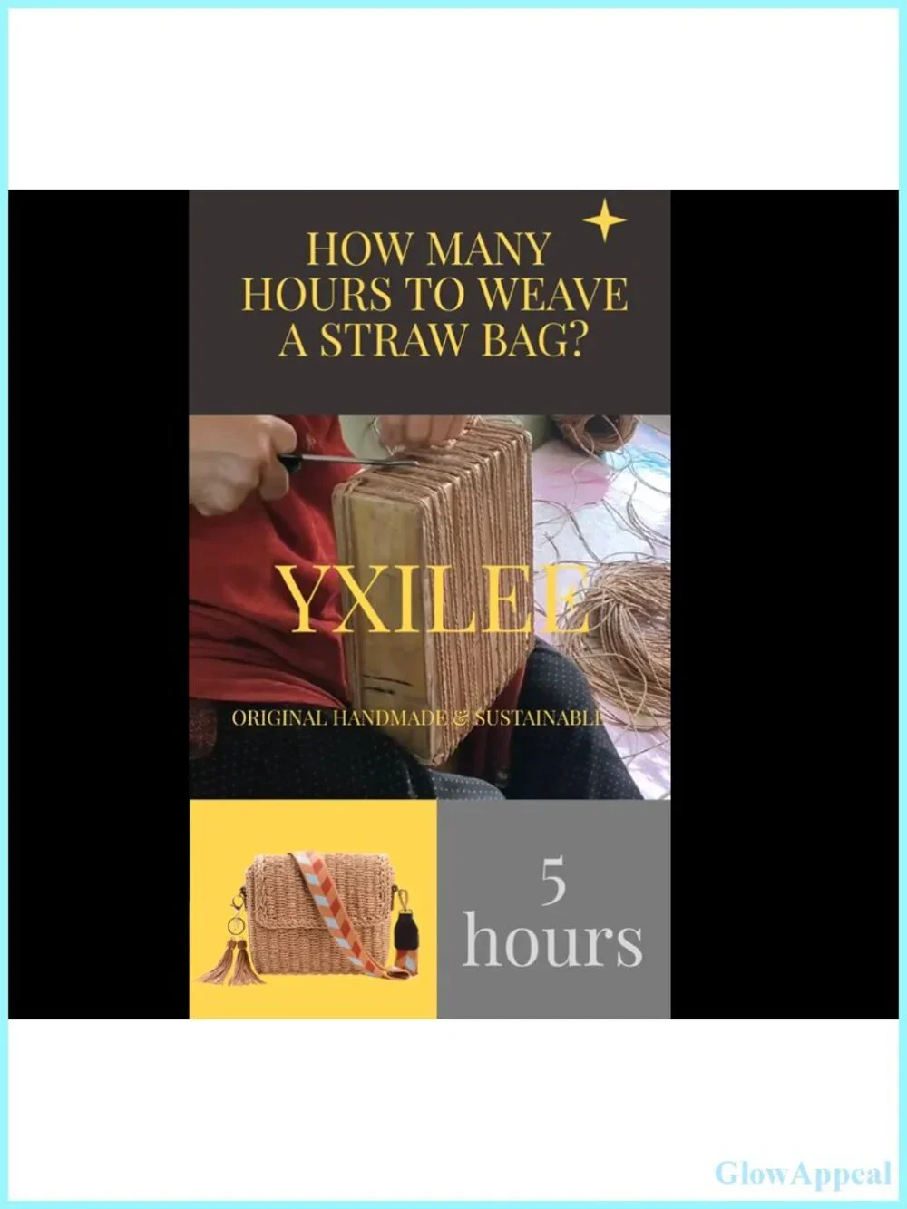 Woven Straw Travel Tote Bag for Women, Medium Sized Handmade Summer Shoulder Bag